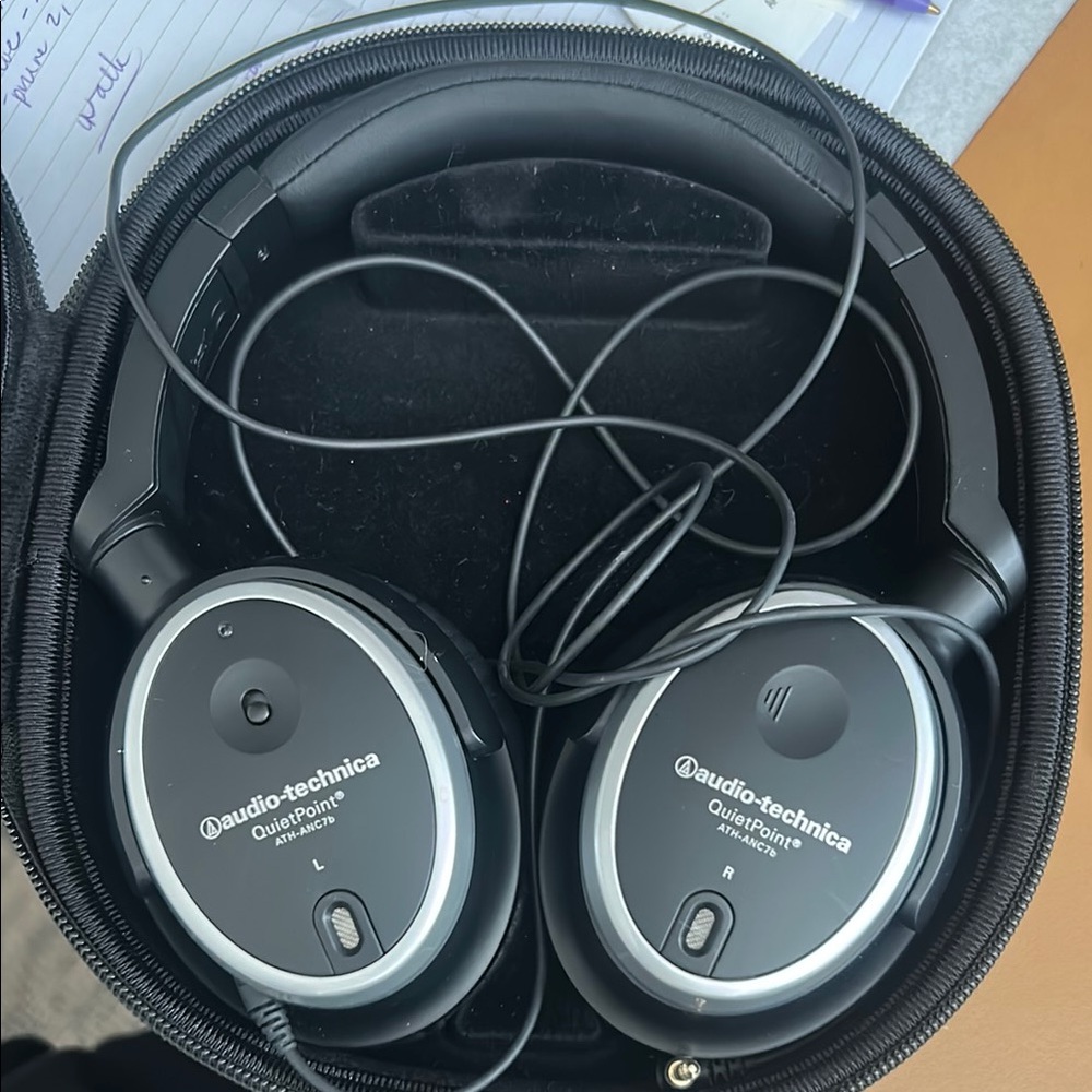 Audio-Technica QuietPoint Headphones - Black and Silver